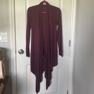 Women’s Maroon Long Front Cardigan